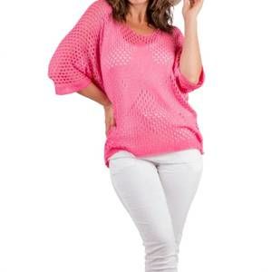 NEW GIGI MODA knit mesh sweater in strawberry
